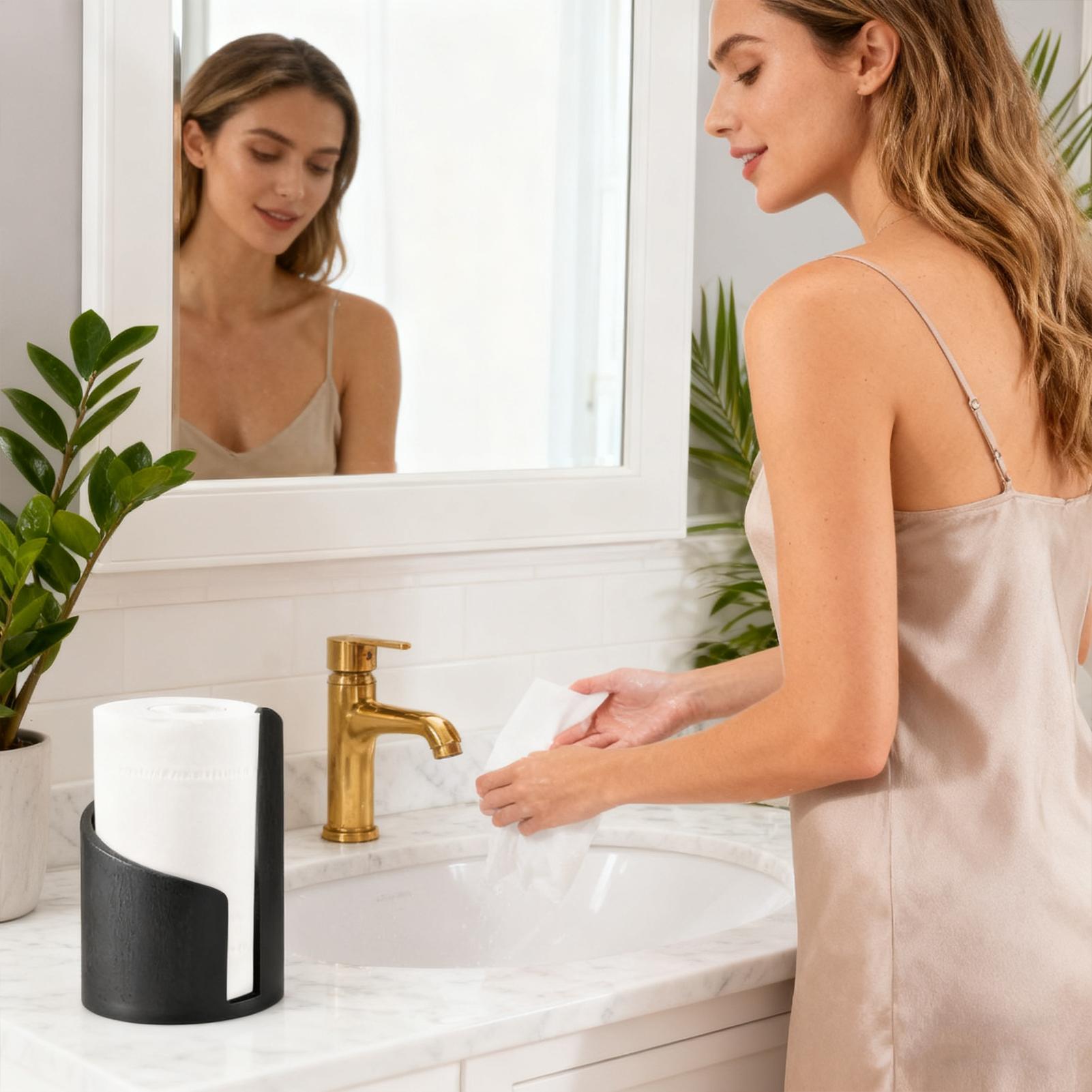 Home Bathroom Towel Dispenser - 목재 종이 타월 홀더 농가 스타일