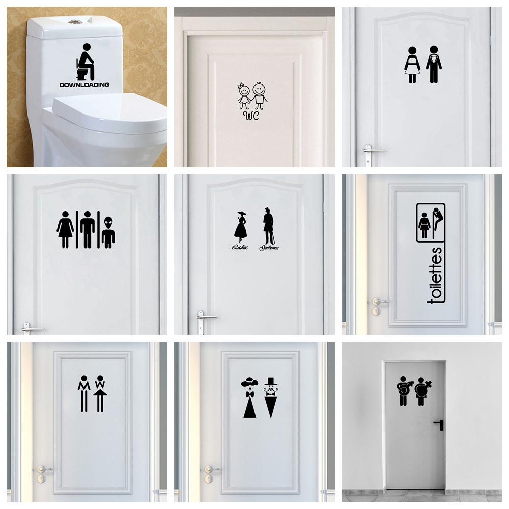 Home Bathroom Wallpaper - 1 pc 만화 스타일 화장실 및