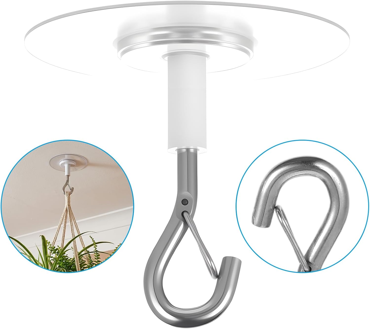 Robe Hook Adhesive - 5개의 고하중용 자가 접착식 천장 후크,