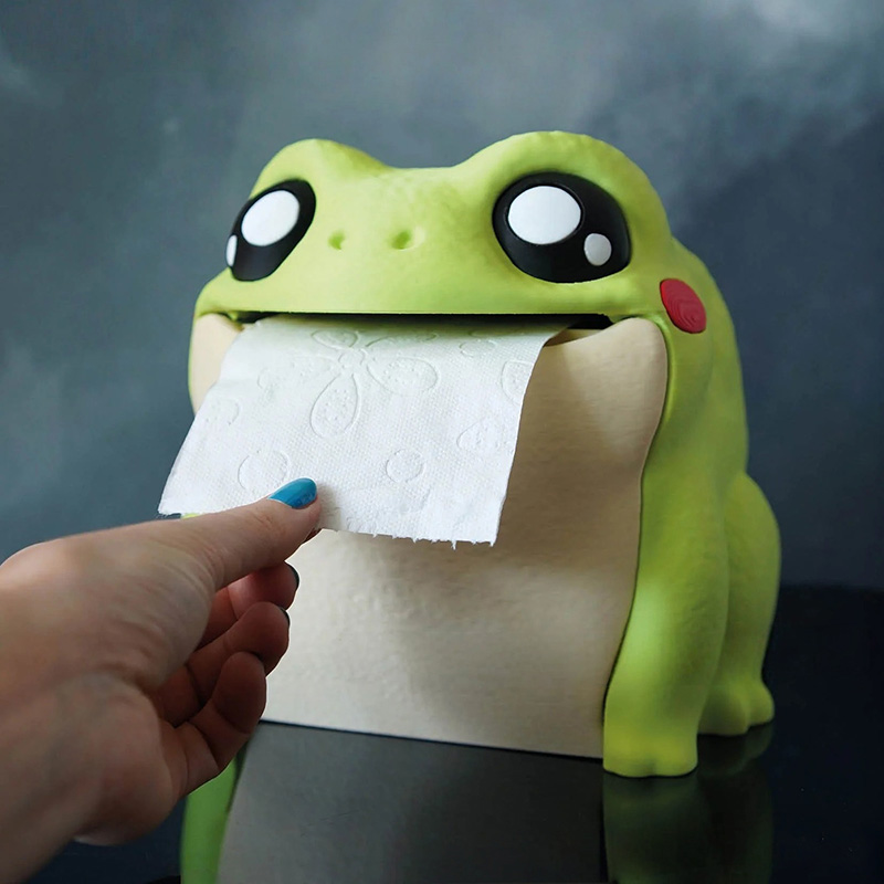Home Bathroom Towel Dispenser - 재미 있은 개구리 티슈 상자 휴대용