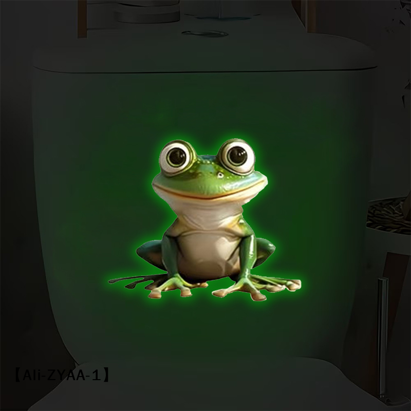 Home Outlet Bathroom - 【A】야광 개구리 화장실 스티커, 욕실 벽