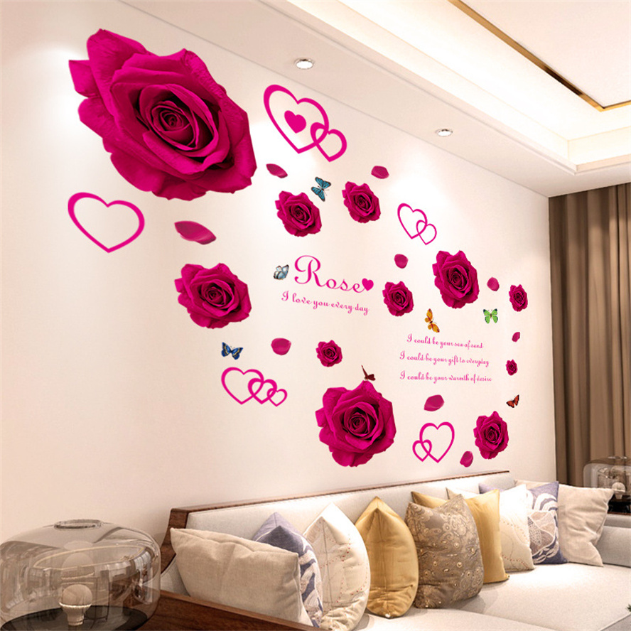 3D 나비 꽃 다채로운 벽 스티커 거실 장식 침실 욕실 - Home Bathroom Wallpaper 리뷰 및 가격