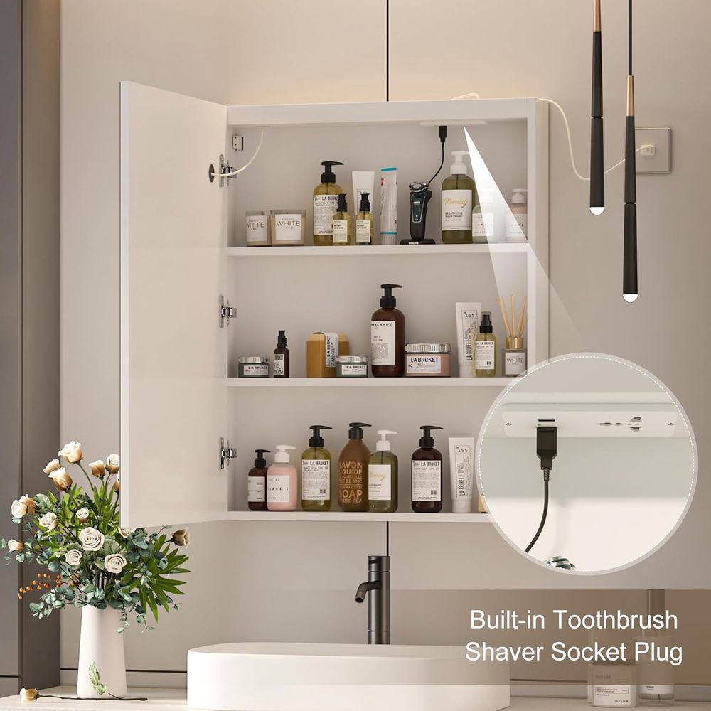 24x30 조명이 있는 의료용 캐비닛, 콘센트와 USB - Home Outlet Bathroom 리뷰 및 가격