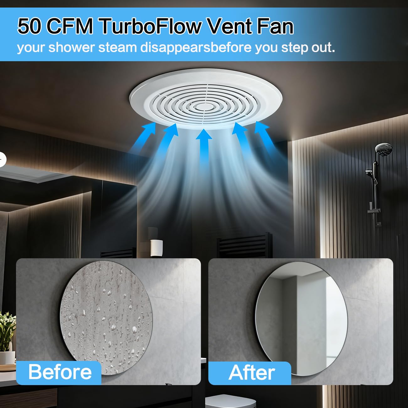V2262-50 7인치 욕실 배기팬 50 CFM 저소음 - Home Bathroom Vent Fans 리뷰 및 가격