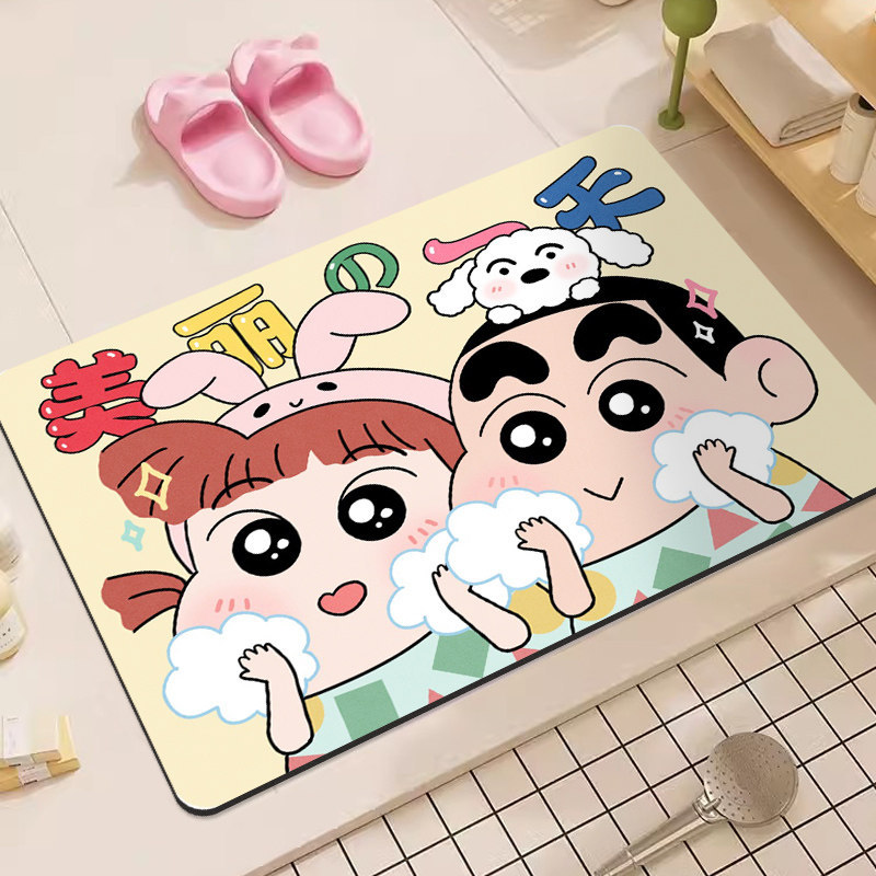 크레용신짱 만화 디아토마이트 욕실 매트 초흡수성 논슬립 - Home Bathroom Door 리뷰 및 가격