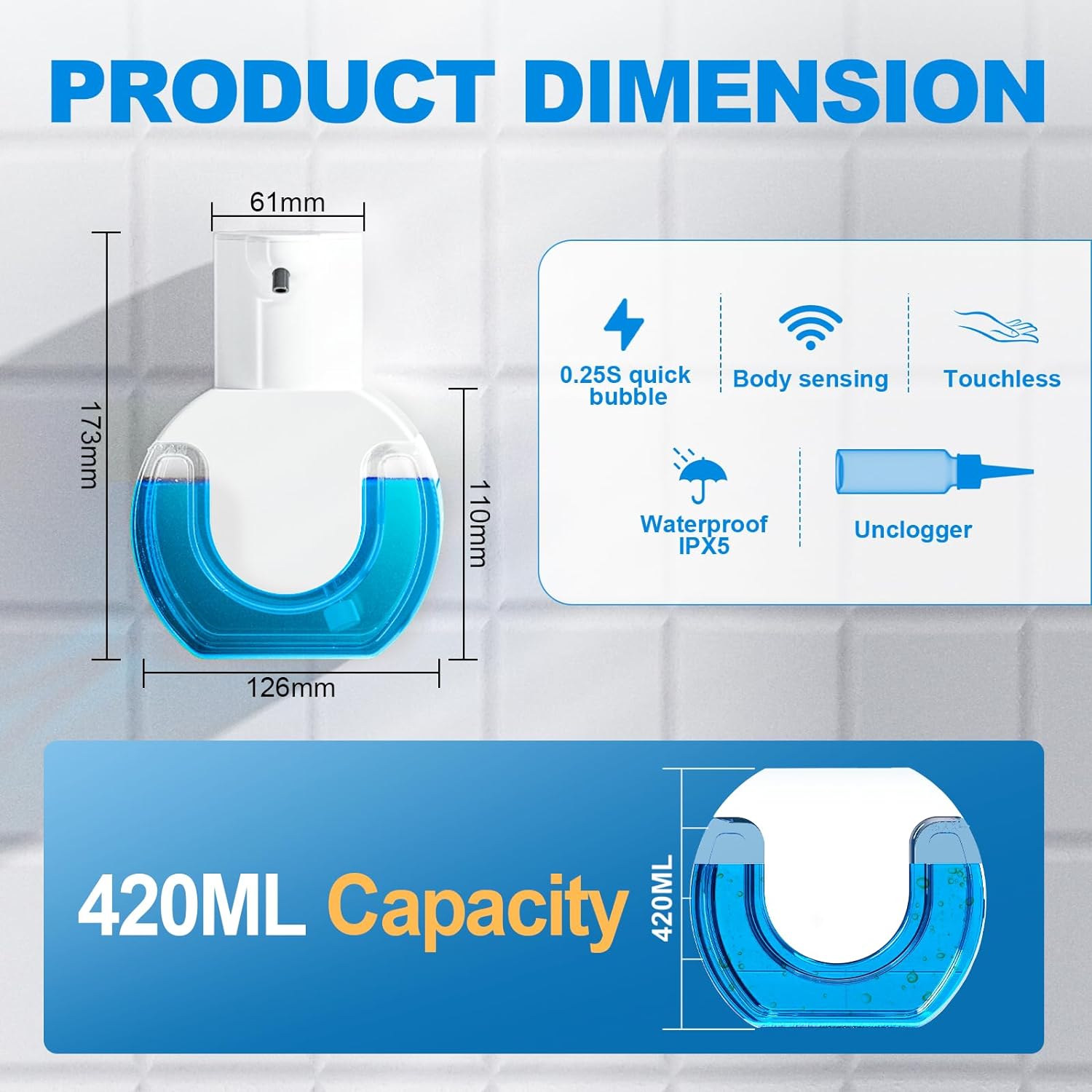 420ML 대용량 터치리스 데스크탑 또는 벽걸이형 IP - Soap Dispenser Pump 리뷰 및 가격