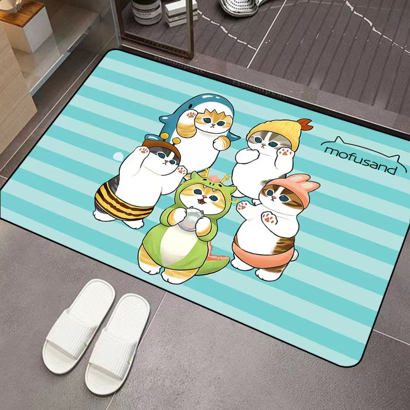 모푸산드 만화 디아토마이트 흡수 바닥 매트 미끄럼 방지 - Home Bathroom Door 리뷰 및 가격