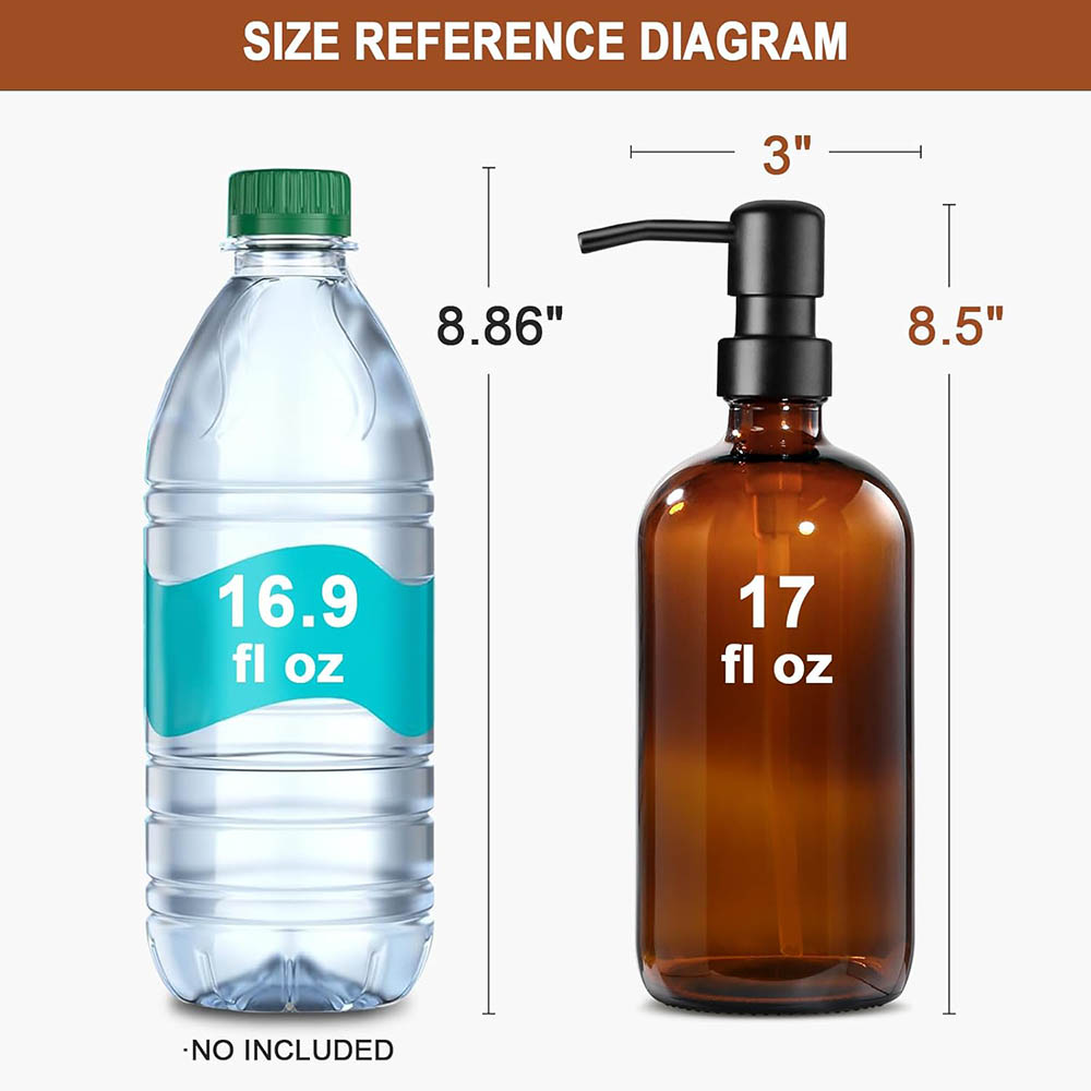 앰버 유리 비누 디스펜서, 2팩 17온스 주방/욕실 손 - Soap Dispenser Pump 리뷰 및 가격
