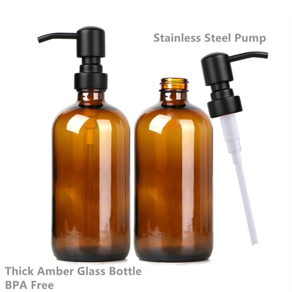 검정색 펌프가 있는 호박색 유리 비누 디스펜서, 욕실용 - Soap Dispenser Pump 리뷰 및 가격