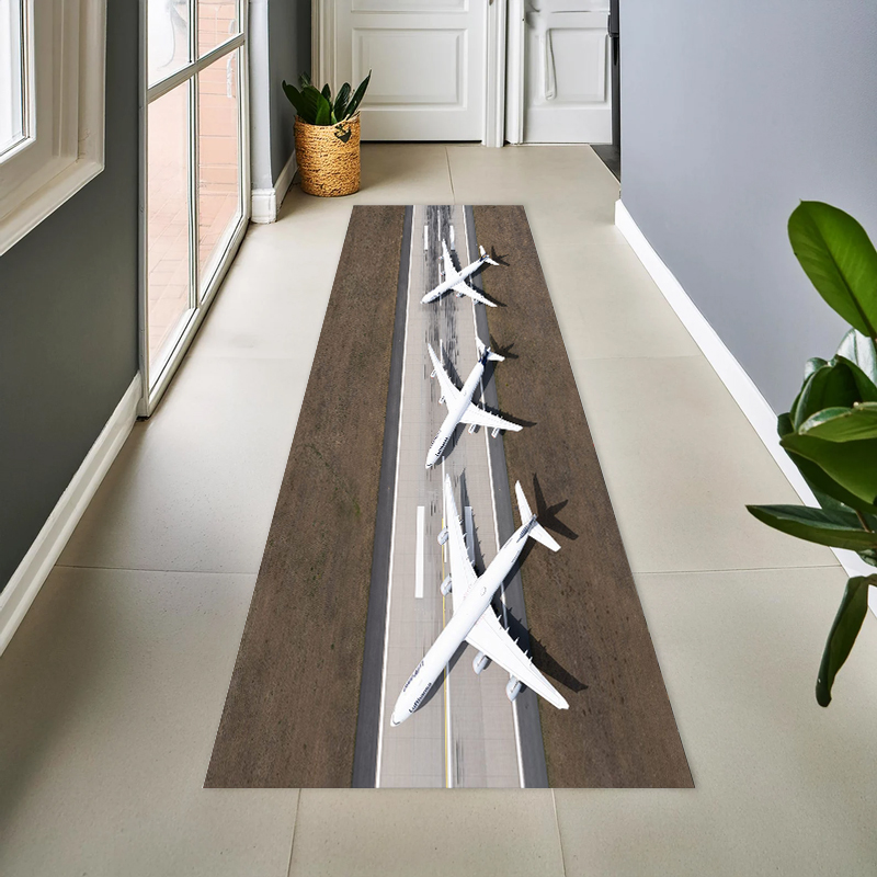 공항 활주로 제트기 항공 테마 펠트 러너 러그 미끄럼  - Jet Home Bathroom Mats 리뷰 및 가격